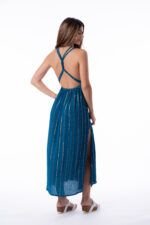Vestido Largo Indira Blue Gold — vista 3