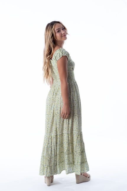 Vestido Largo June Green Dot — vista 2
