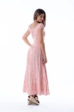 Vestido Largo June Coral Dot — vista 2