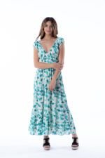 Vestido Largo June Aqua Ginko — vista 3