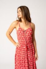 Vestido Largo Marcia Coral Leaf — vista 3