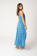 Vestido Largo Marcia Indigo Leaf — vista 3