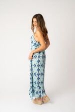 Vestido Largo Mica Blue Rombos — vista 3