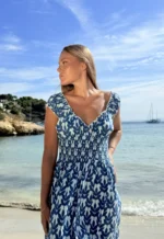 Vestido Largo June Blue Patitas — vista 3