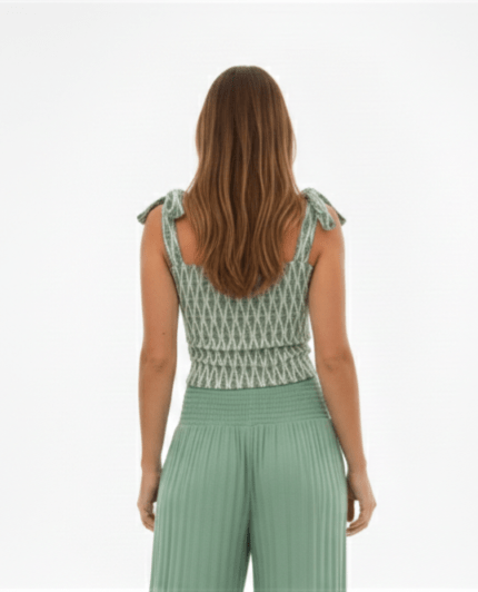 Top Bustier Long Green Feather — vista 2