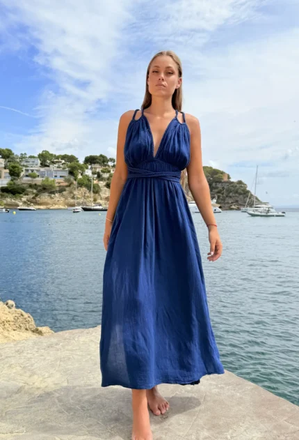 Vestido Largo Indira Blue Marine