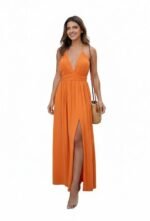 Vestido Largo Indira Orange — vista 2