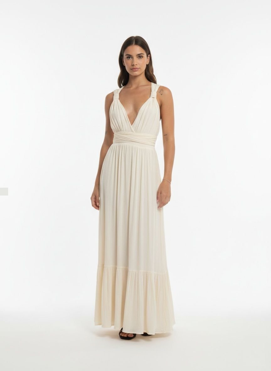 3693310 4 Vestido Largo Daisy Beige