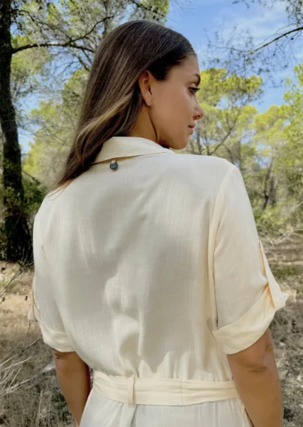 Vestido Largo Valeria Beige — vista 2