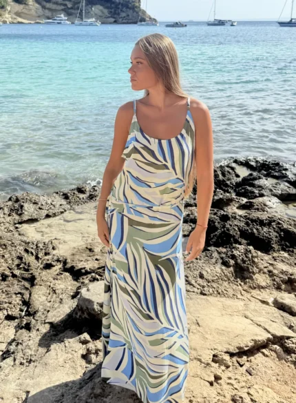 Vestido Largo Butterfly Areca Blue