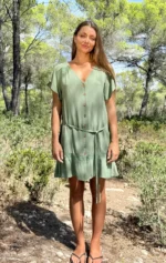 Vestido Corto Deia Caqui